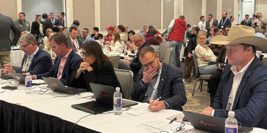 Judges working during a championship event